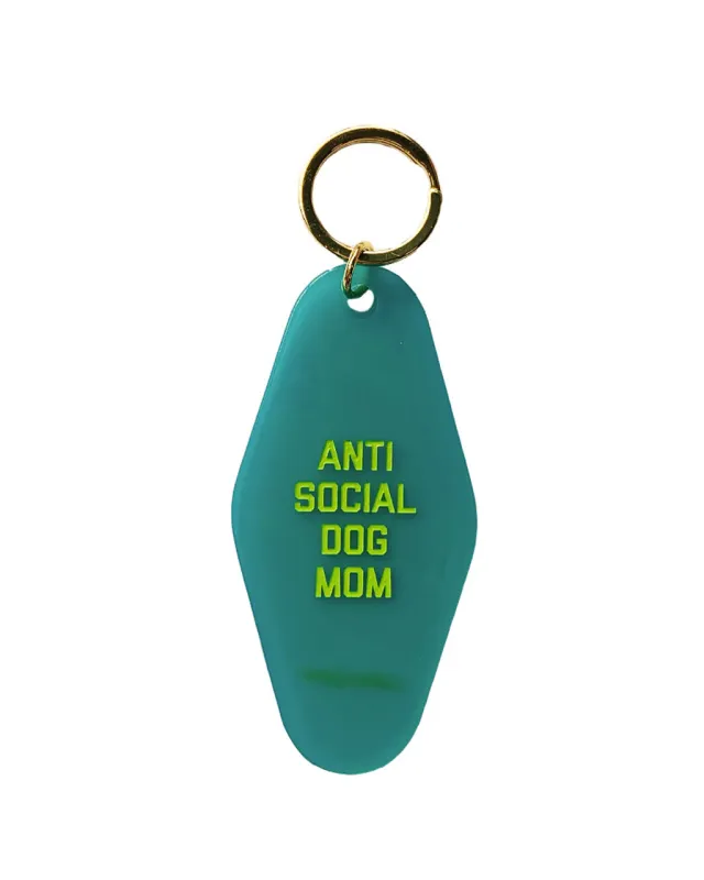 Anti Social Dog Mom Keychain made by ban.do