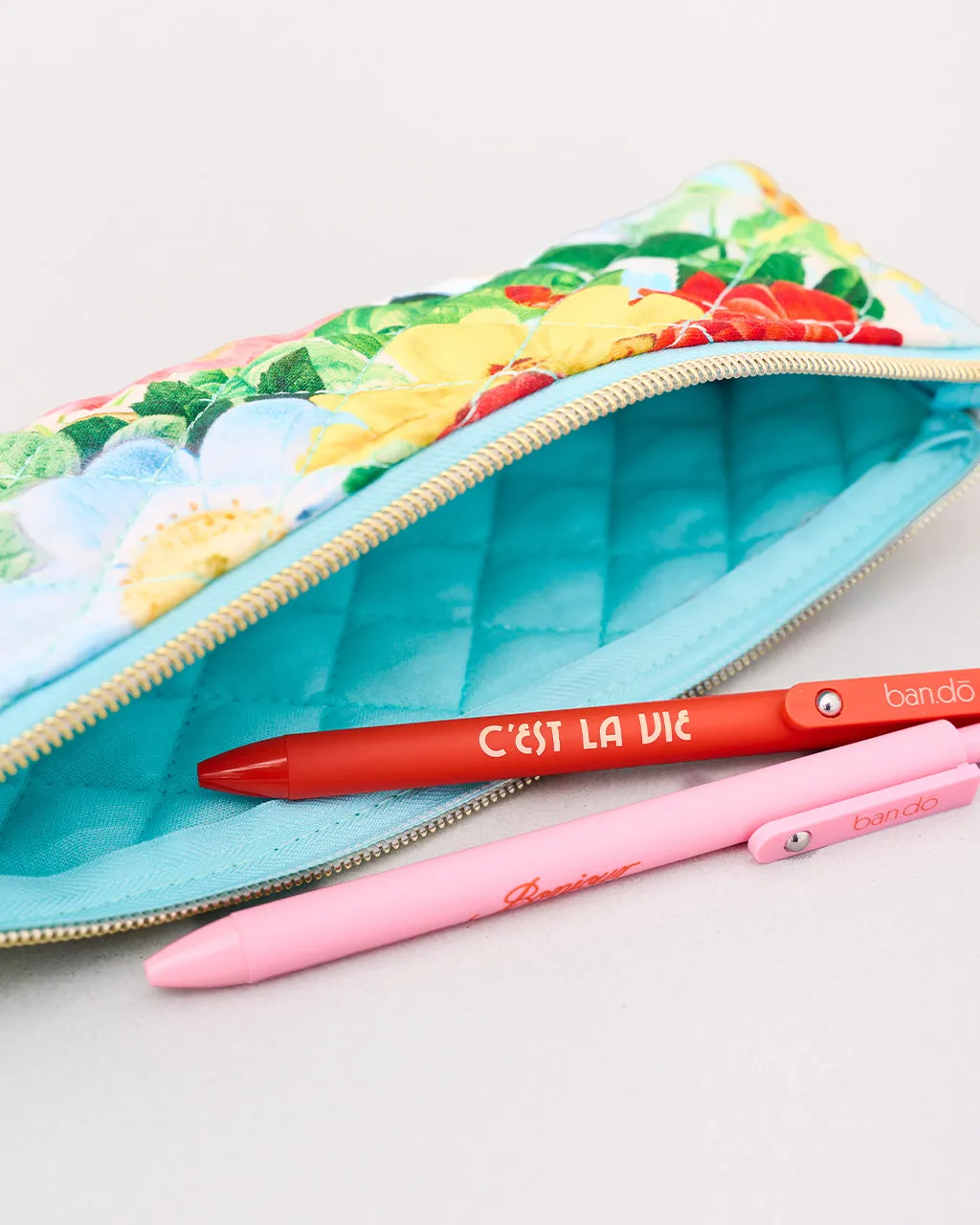 Quilted Pencil Pouch - Oil Paint Floral sold by ban.do product image thumbnail 2