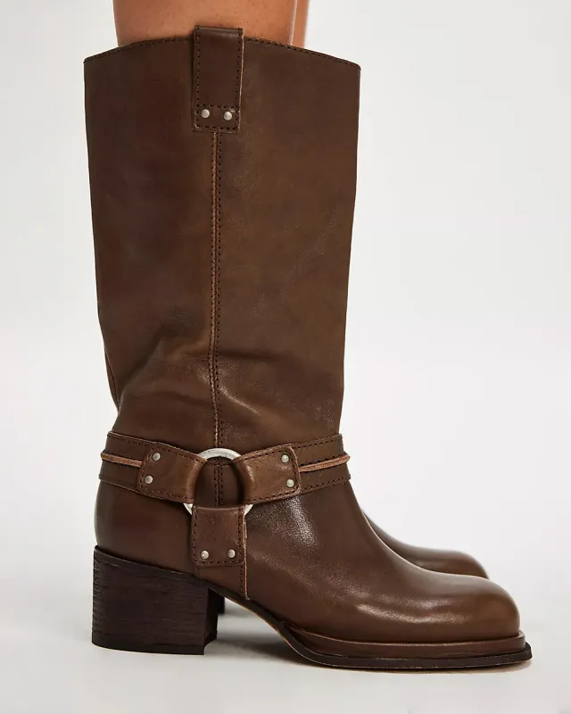 Anok Harness Boot - Smoky Quartz Leather made by Free People