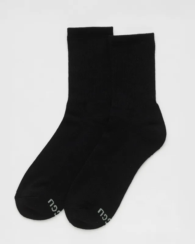 Ribbed Socks - Black made by BAGGU