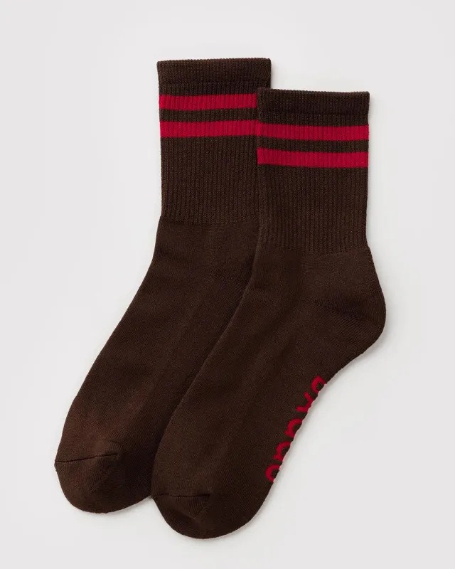 Ribbed Socks - Coffee Stripe made by BAGGU