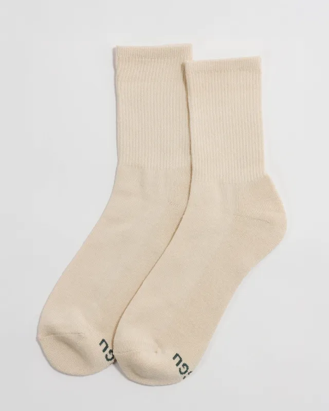 Ribbed Socks - Ecru made by BAGGU