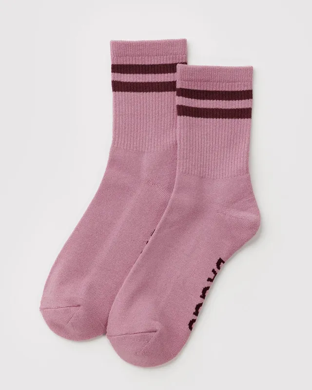 Ribbed Socks - Wild Plum Stripe made by BAGGU