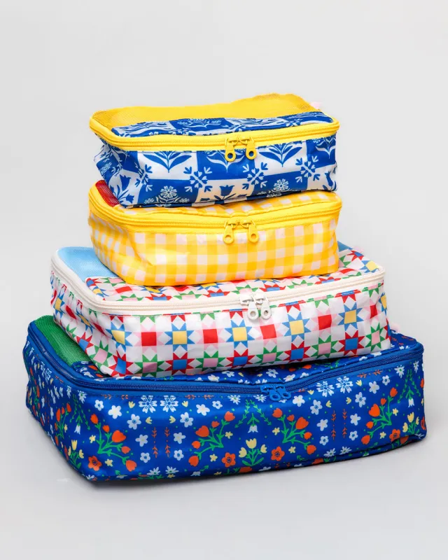 Packing Cube Set - Blue Scandinavian Floral made by ban.do