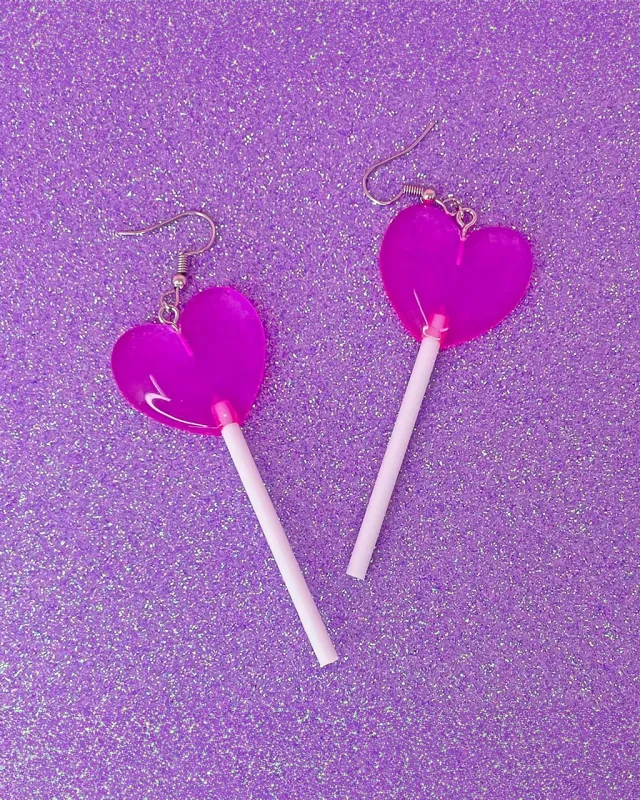 Pink Heart Lolli Earrings made by ban.do