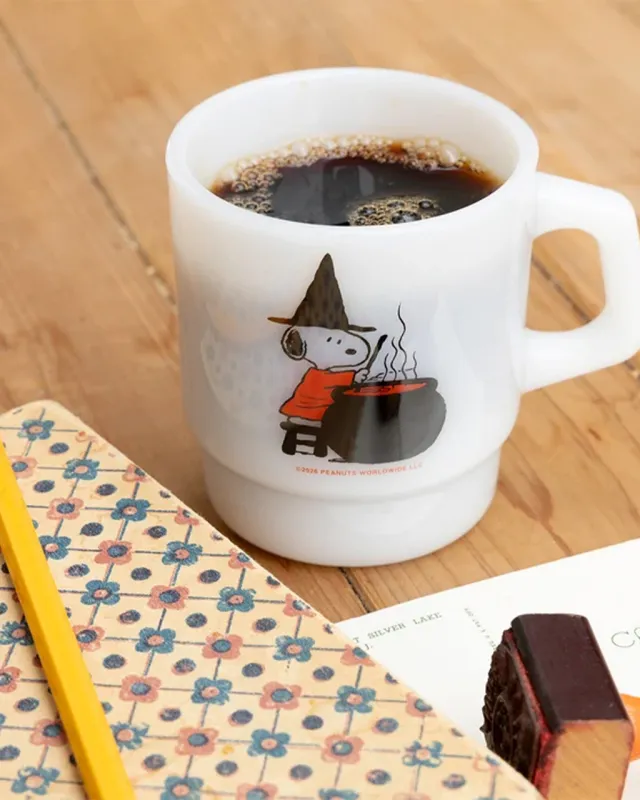 Snoopy Witch Milk Glass Mug made by Three Potato Four