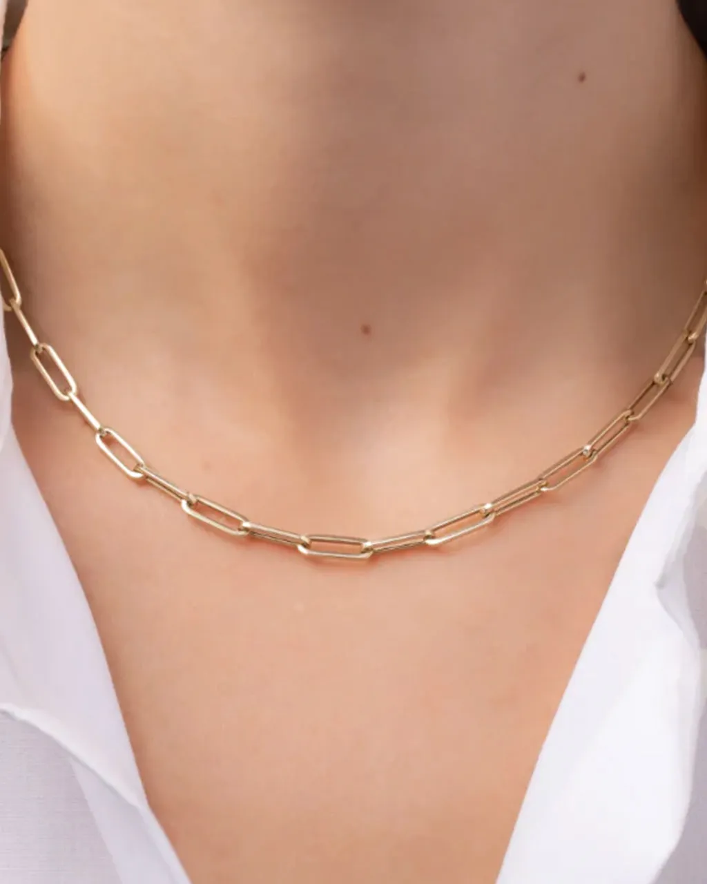 Stainless Steel Paper Clip Necklace - Gold sold by ban.do