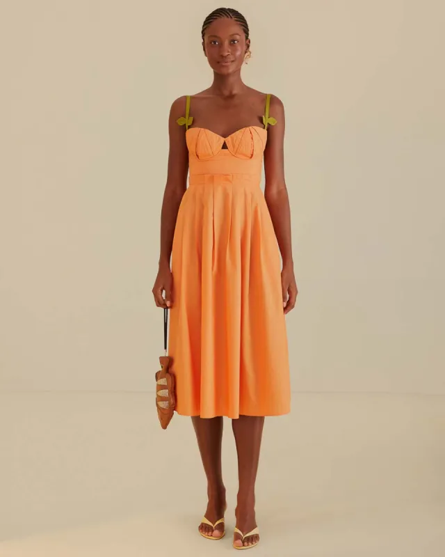 Bicolor Sleeveless Organic Cotton Midi Dress sold by ban.do