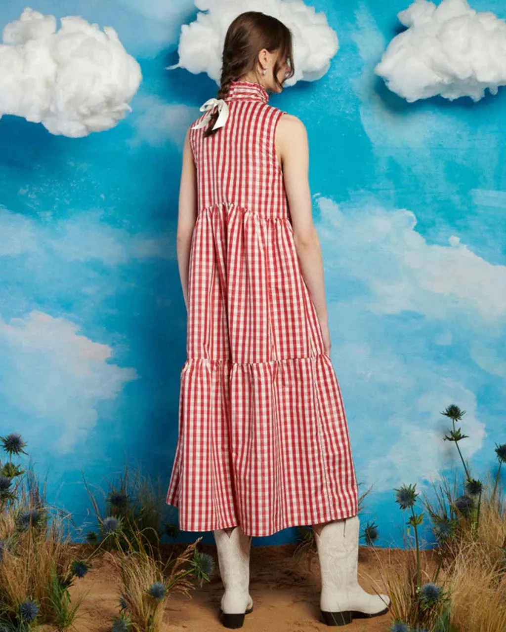 Stables Gingham Bow Dress sold by ban.do product image thumbnail 2