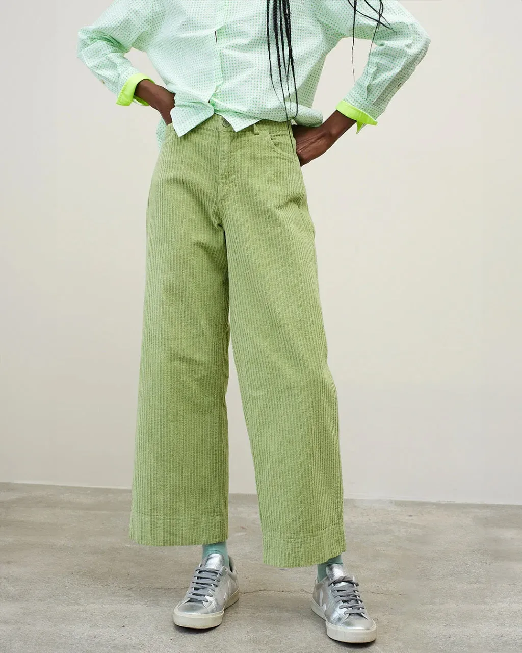Rose Corduroy Pants - Green sold by ban.do