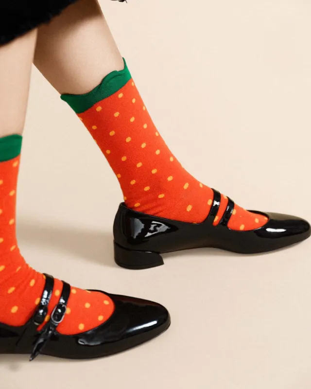 Red Strawberry Crew Socks sold by ban.do
