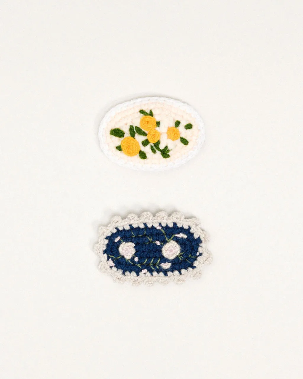 Polly Crochet Hair Clips - Yellow Multi sold by ban.do