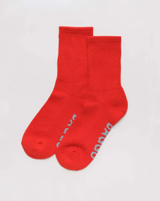 Ribbed Socks - Candy Apple sold by ban.do
