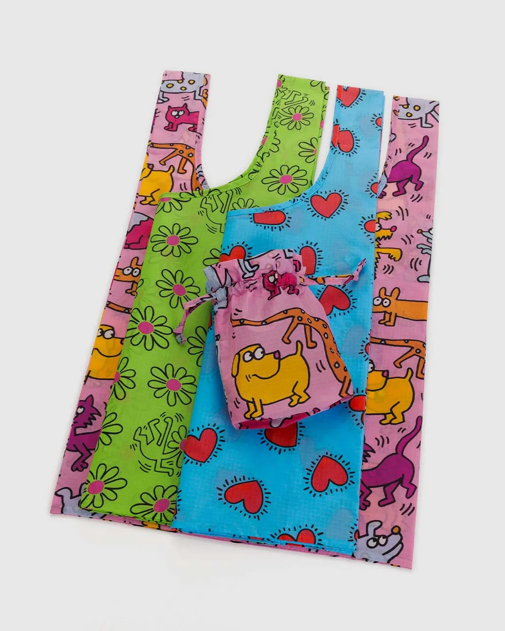 Standard Baggu Set Of 3 - Keith Haring sold by ban.do