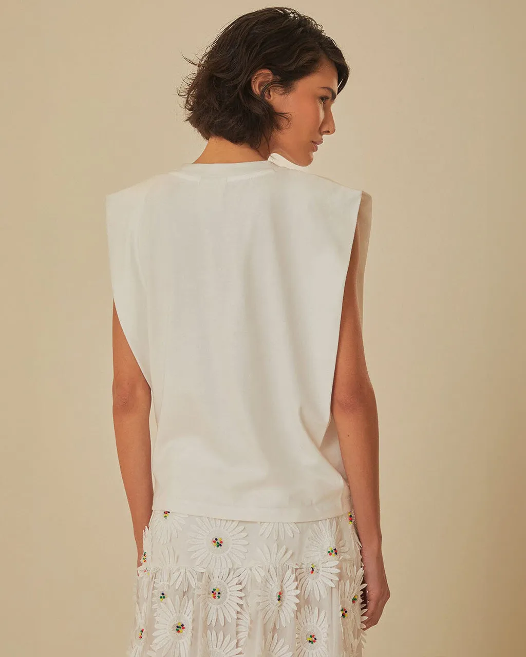 White Beaded Fruits Organic Cotton T-Shirt sold by ban.do product image thumbnail 3