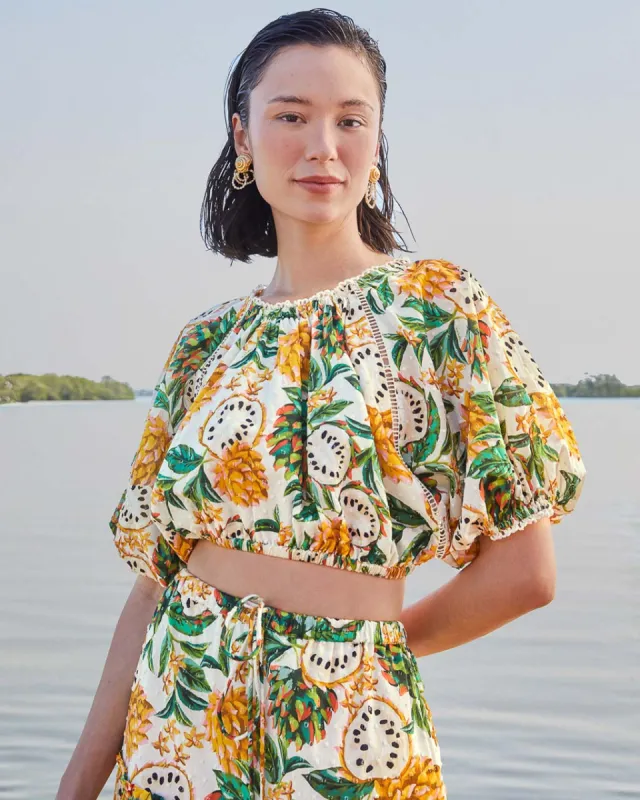 Off-White Biriba Cropped Blouse sold by ban.do