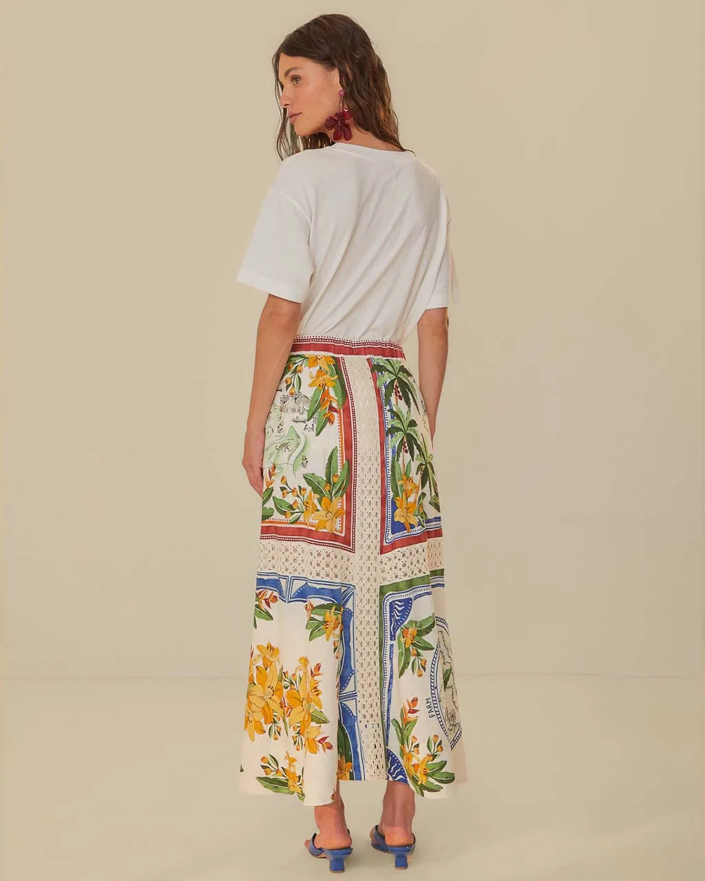 Off-White Tropical Destination Midi Skirt sold by ban.do product image thumbnail 2