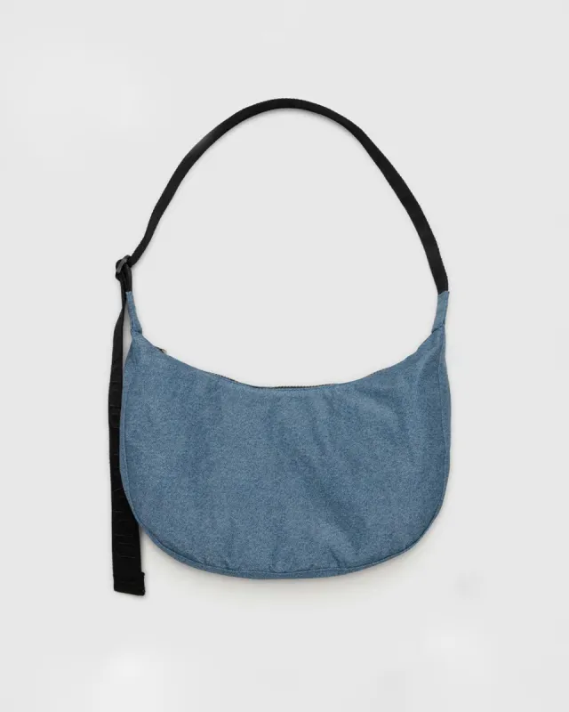 Medium Nylon Crescent Bag - Digital Denim sold by ban.do