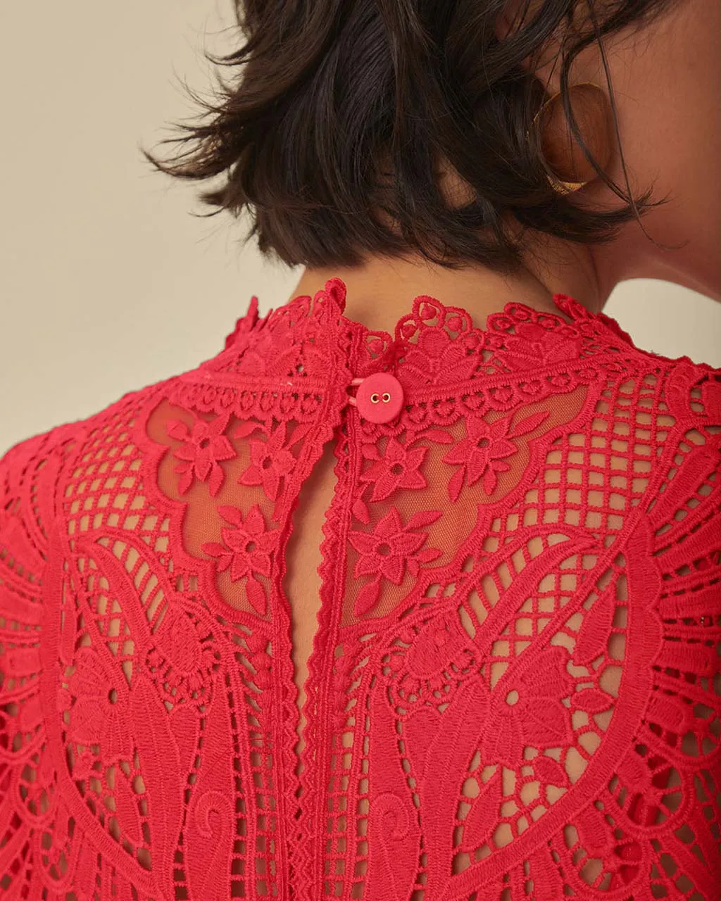 Red Toucan Guipure Sleeveless Top sold by ban.do product image thumbnail 3