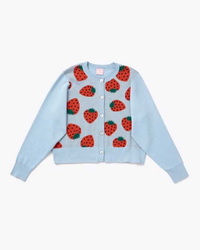 Strawberry Shrunken Cardigan sold by ban.do