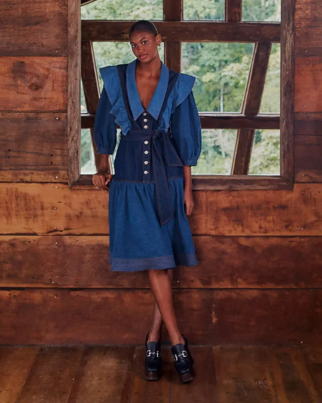 Patch Denim Midi Dress sold by ban.do