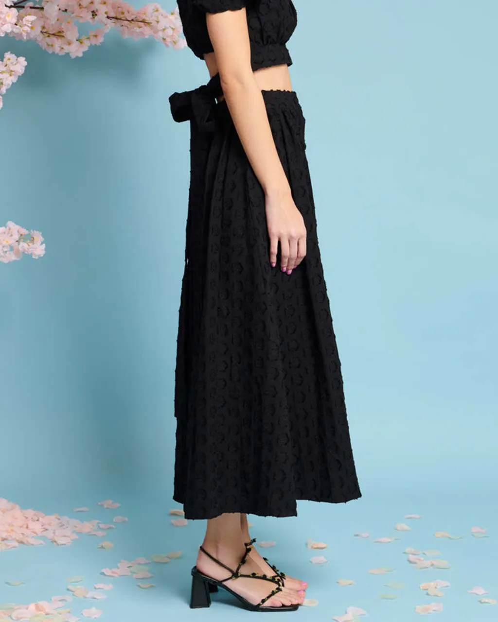 Mara Jacquard Midi Skirt - Coal Black sold by ban.do product image thumbnail 3