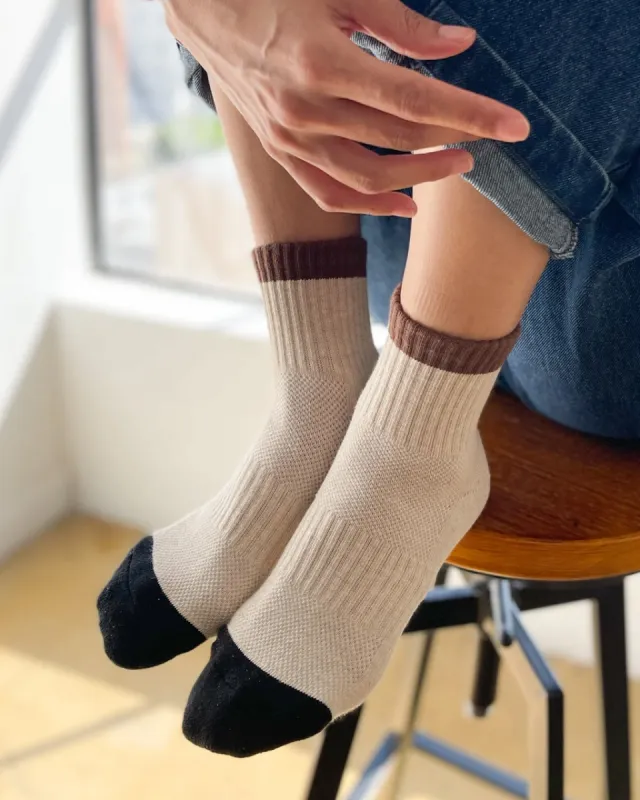 Color Block Girlfriend Socks - Black Coffee sold by ban.do