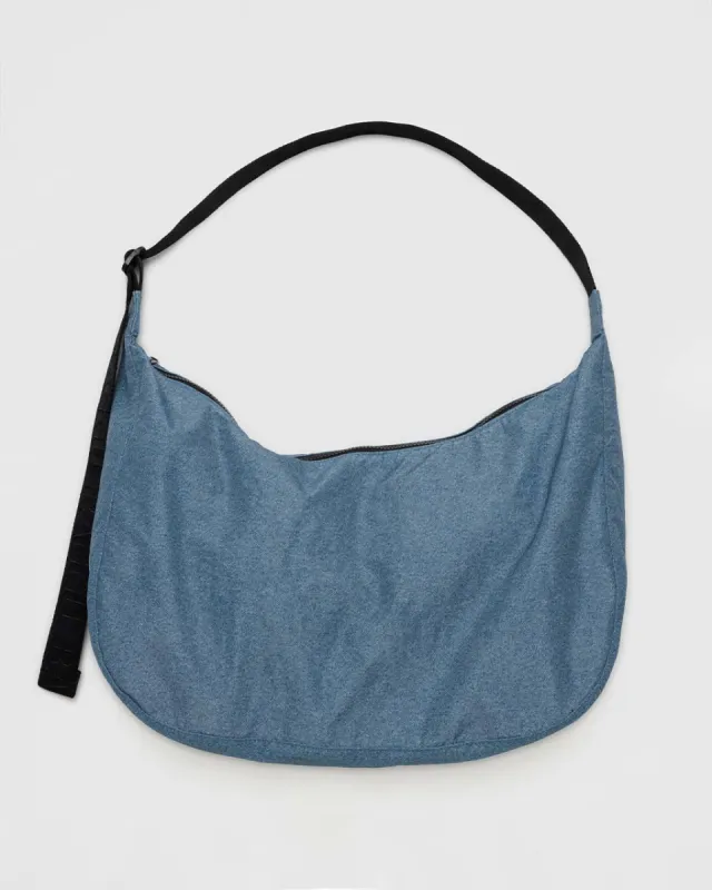 Large Nylon Crescent Bag - Digital Denim sold by ban.do