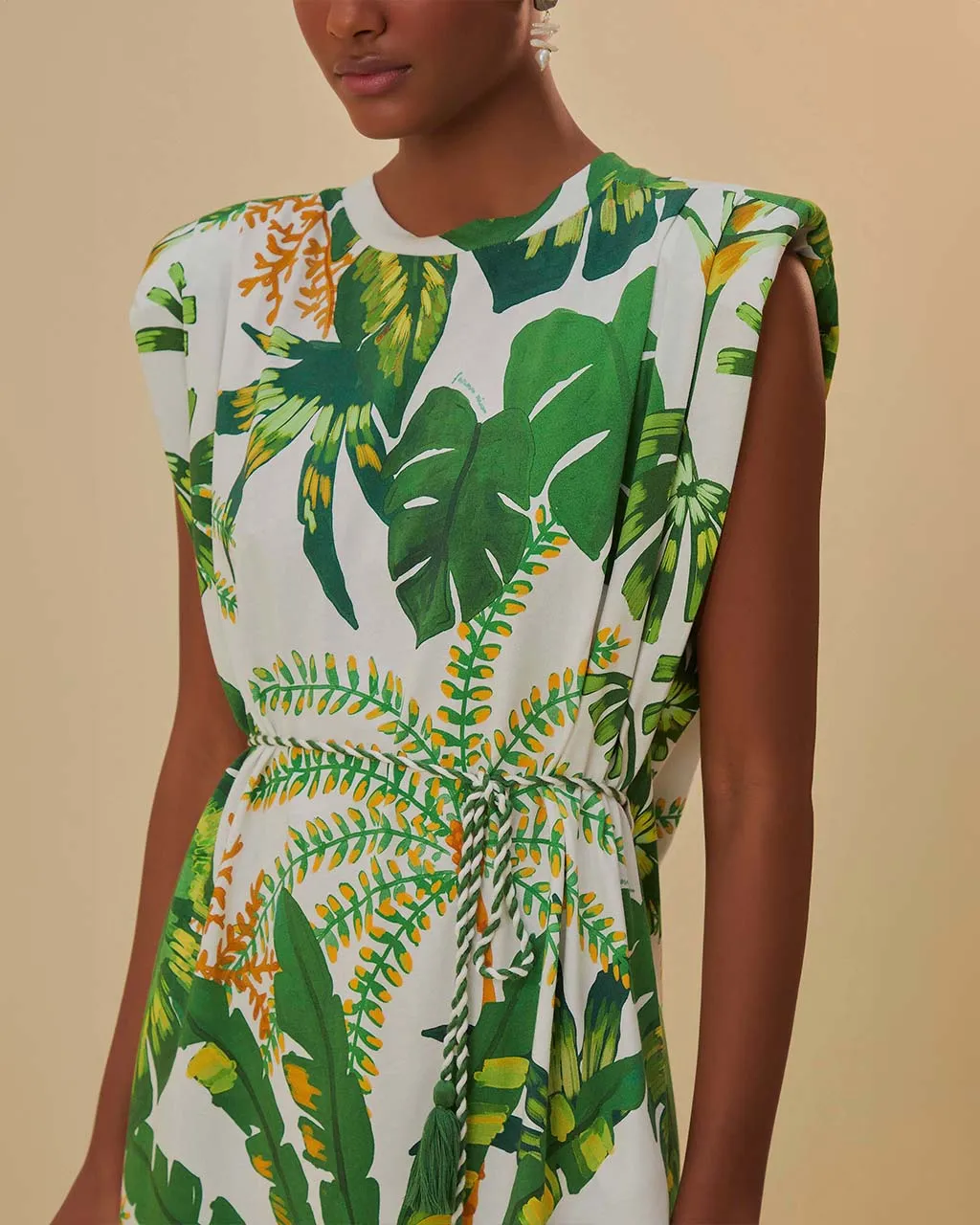 Tropical Forest Off-White T-Shirt Dress sold by ban.do product image thumbnail 3
