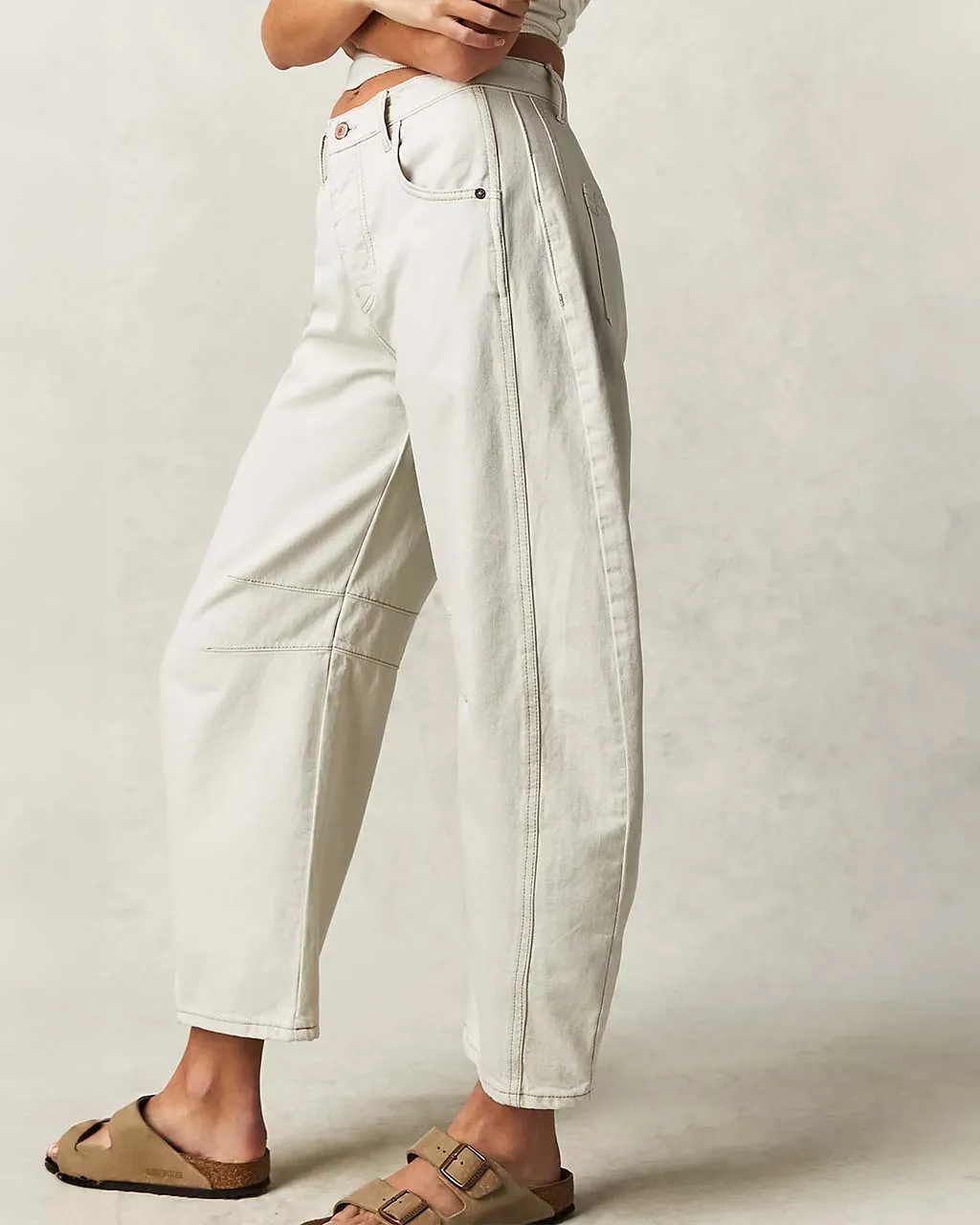 We The Free Good Luck Mid-Rise Barrel Jeans - Milk sold by ban.do product image thumbnail 3