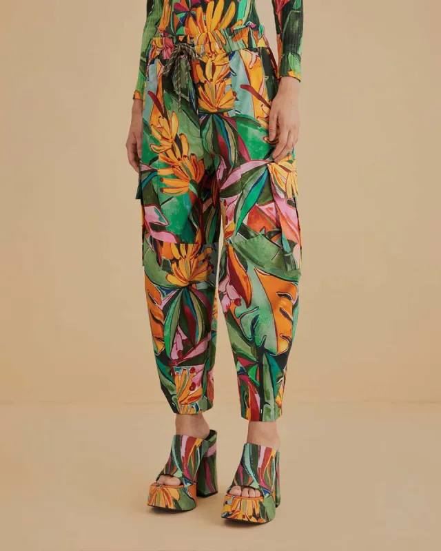 Multicolor Banana Foliage Pants sold by ban.do