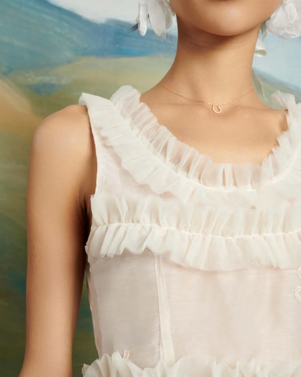 Jolene Tulle Ruffle Top sold by ban.do product image thumbnail 4