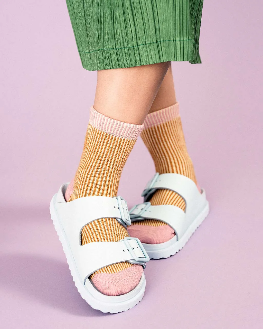 Umbrella Short Crew Socks - Cantaloupe sold by ban.do