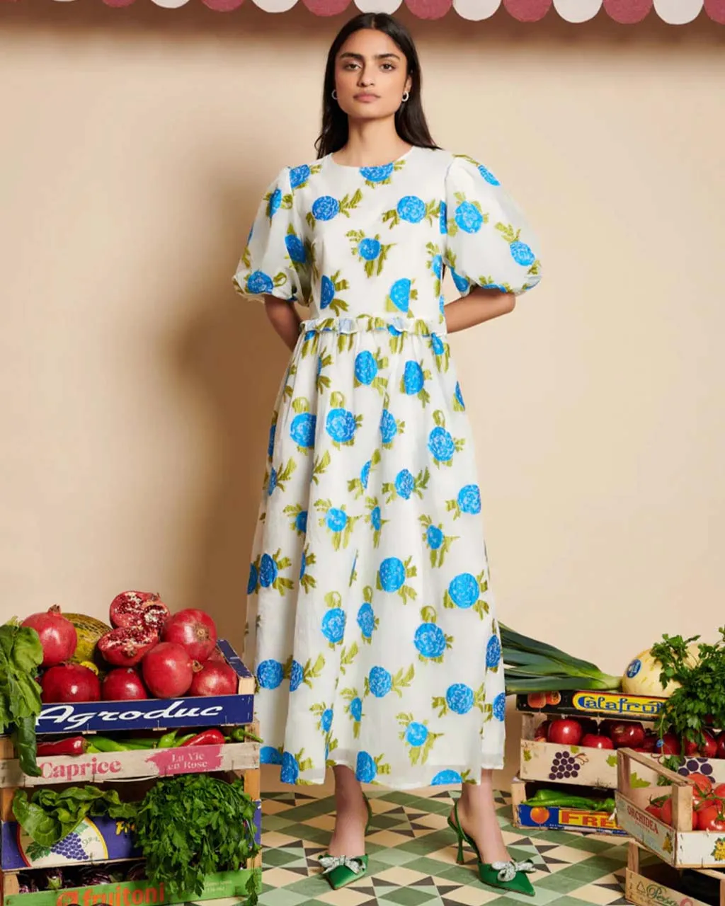 Orchard Jacquard Midi Dress sold by ban.do