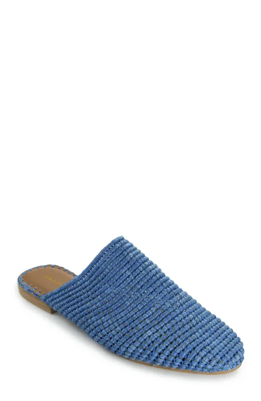 Skate Dusty Blue Raffia Mule sold by Band of Gypsies