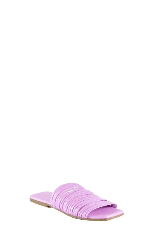 Lyra Lilac Leather Strappy Slide Sandal sold by Band of Gypsies