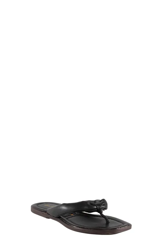 Solana Black Leather Padded Flip Flop sold by Band of Gypsies