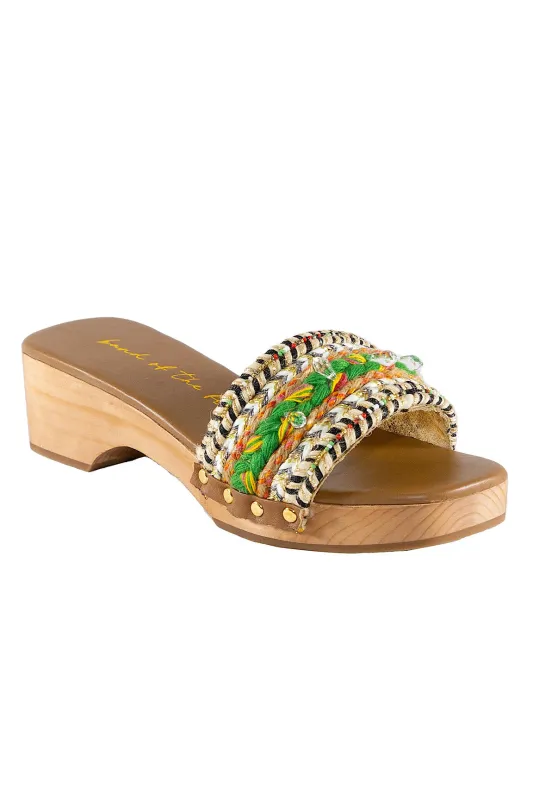 Celeste Tan Combo Jute Sandal Heel sold by Band of Gypsies