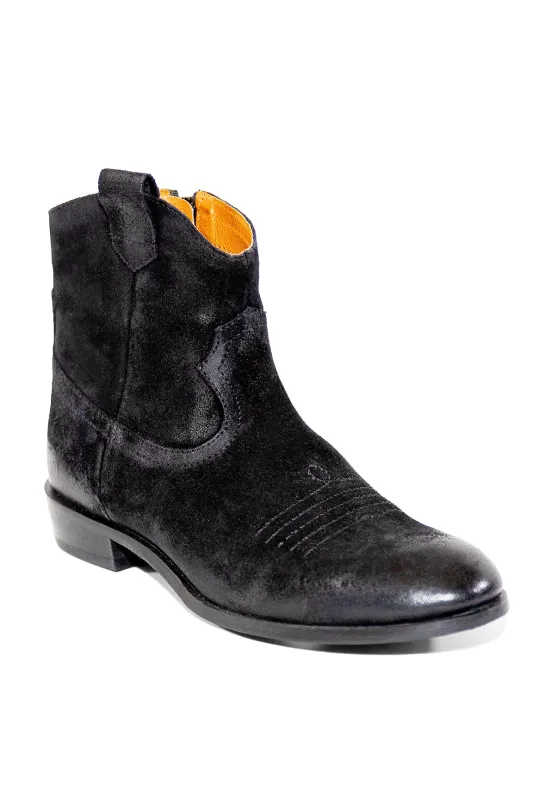 Sycamore Black Suede Western Bootie sold by Band of Gypsies