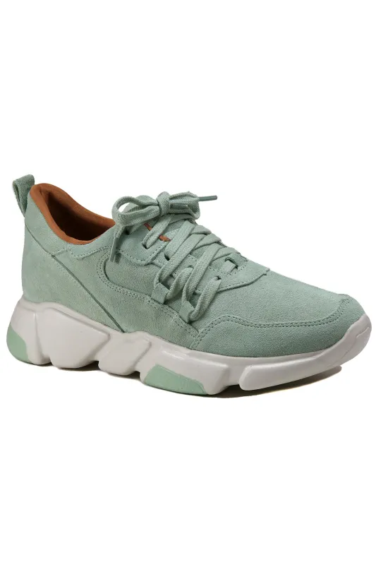 Venus Mint Suede Platform Sneaker sold by Band of Gypsies