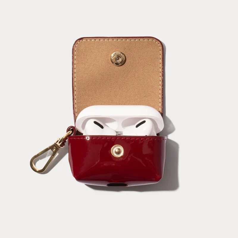 Avery AirPods Clip-On Pouch - Cranberry/Gold made by Bandolier
