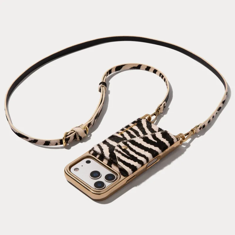 Donna Crossbody Phone Case - Zebra/Gold made by Bandolier