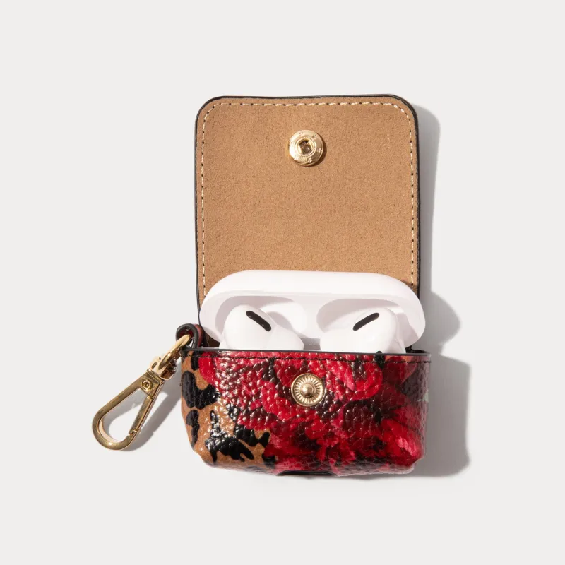 Avery AirPod Clip-On Pouch - Ceci Dark FloralCheetah/Gold made by Bandolier