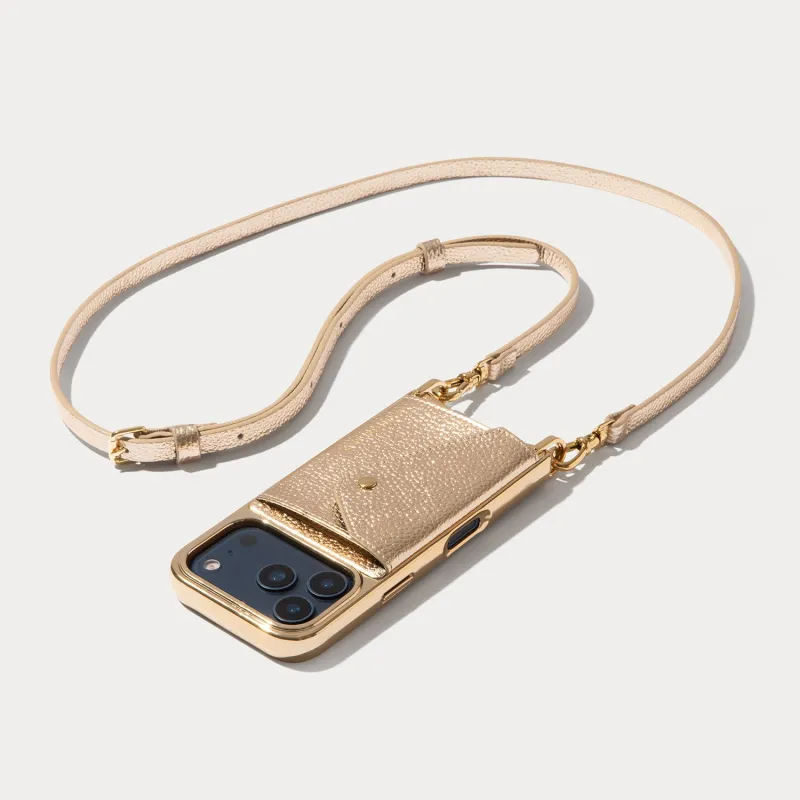 Donna Crossbody Phone Case - Metallic Chrome/Gold made by Bandolier