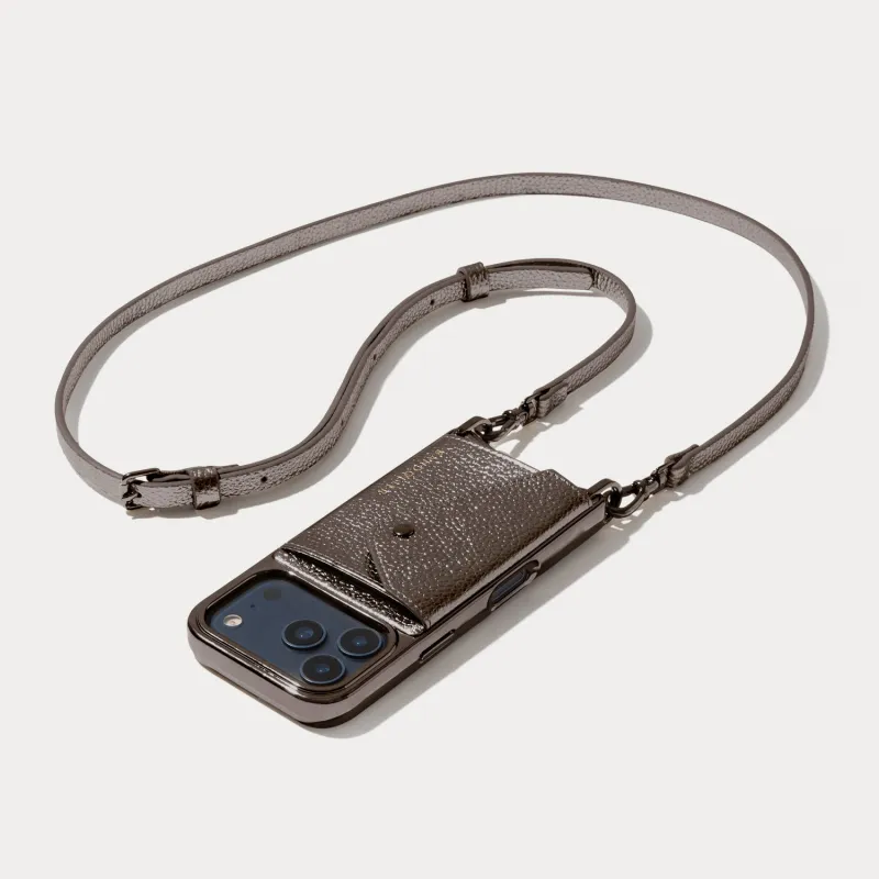 Donna Crossbody Phone Case - Metallic Chrome/Pewter made by Bandolier