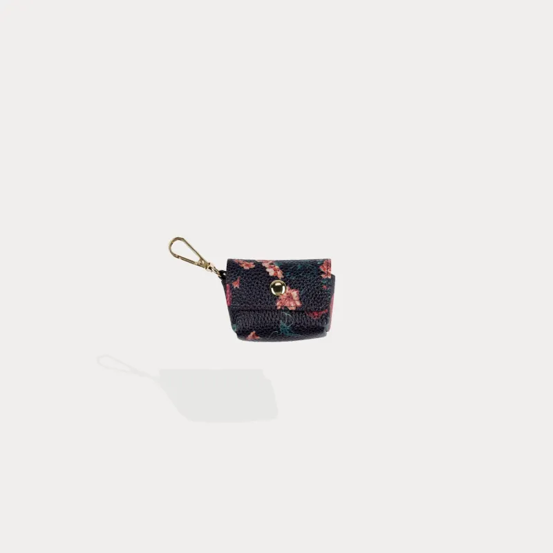 Avery AirPods Clip-On Pouch - Black Floral/Gold made by Bandolier