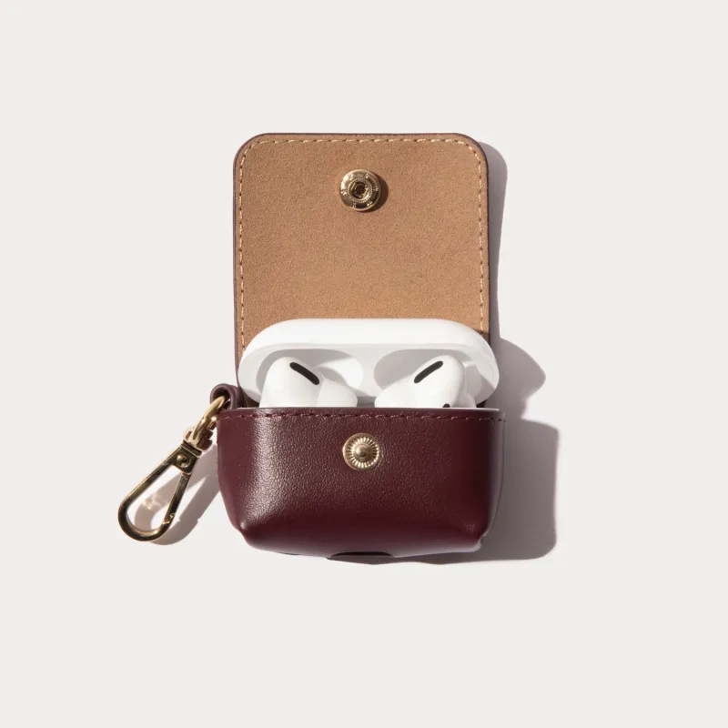 Avery AirPods Clip-On Pouch - Wine/Gold made by Bandolier