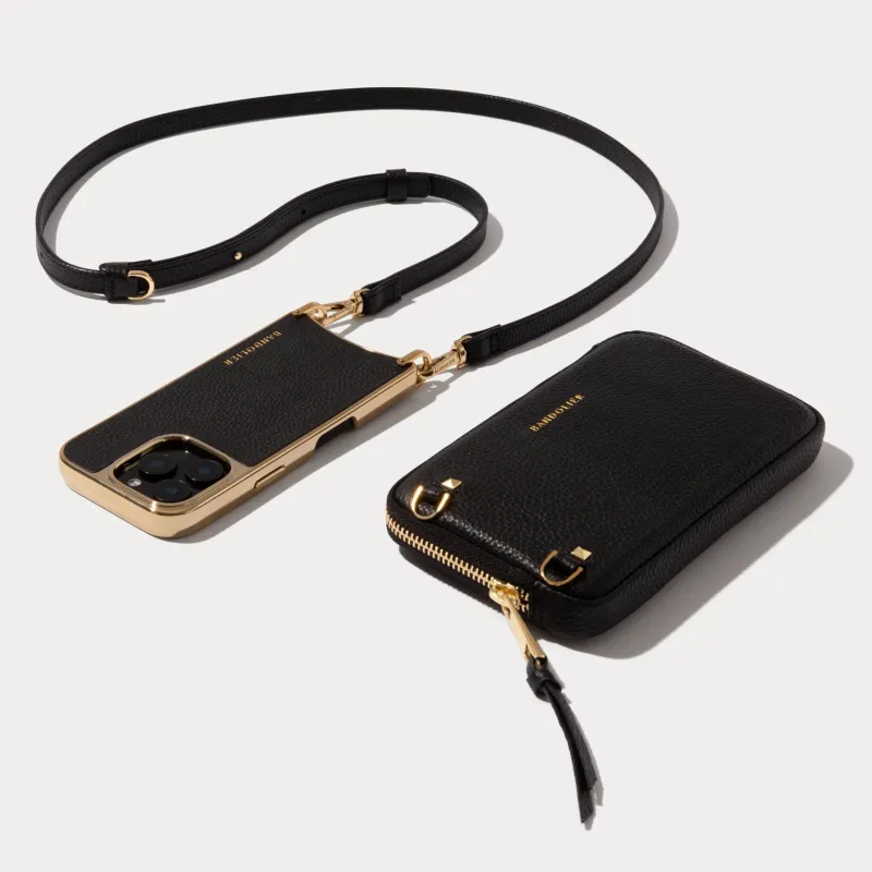 Rayna Chrome Pouch Set - Black/Gold made by Bandolier