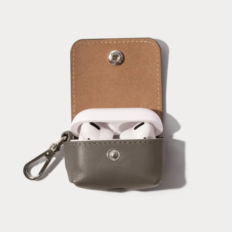 Avery AirPods Clip-On Pouch - Warm Gray/Antique Silver made by Bandolier