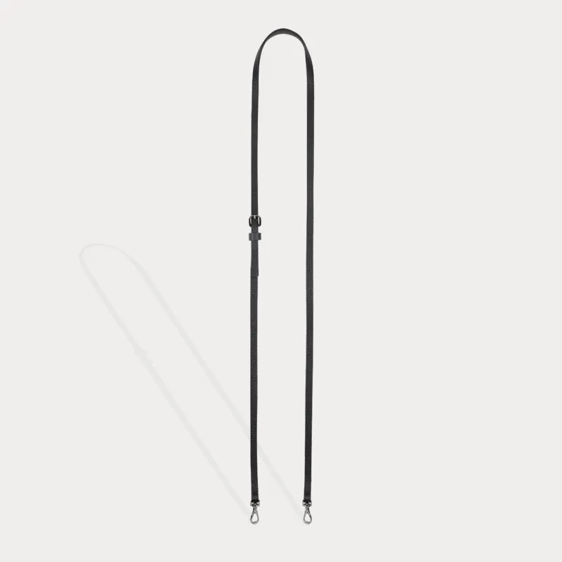 Emma Pebble Leather Adjustable Strap - Black/Pewter made by Bandolier